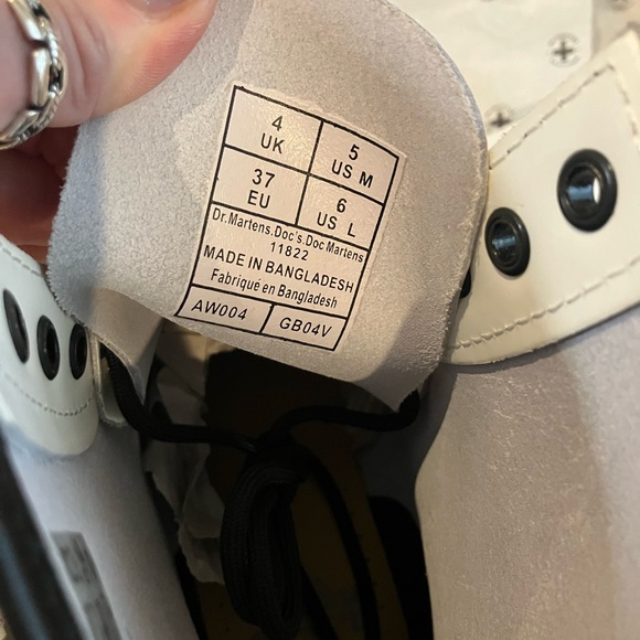 Dr. Martens white 1460 Smooth Leather Boots-6 - Picture 4 of 7